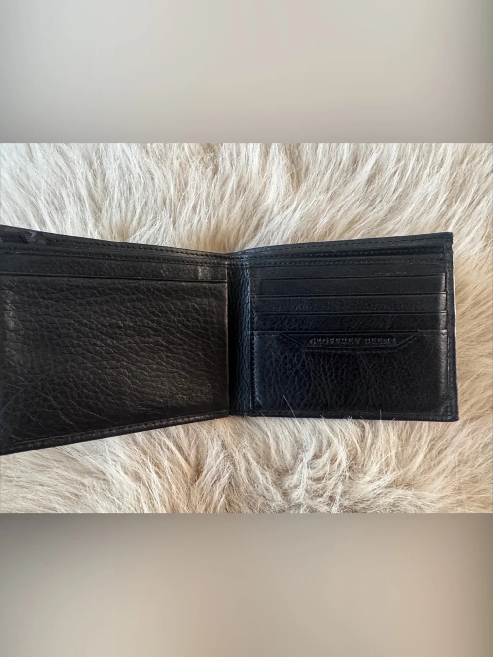 Geoffrey Beene Black Leather Bi-Fold Card Holder